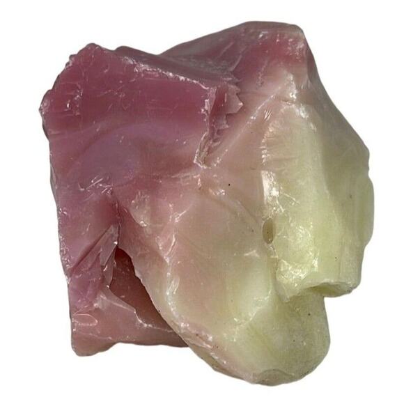 Burmese Pink Yellow Art Glass Cullet Glowing Uranium Slag #5GL149 - Picture 3 of 6